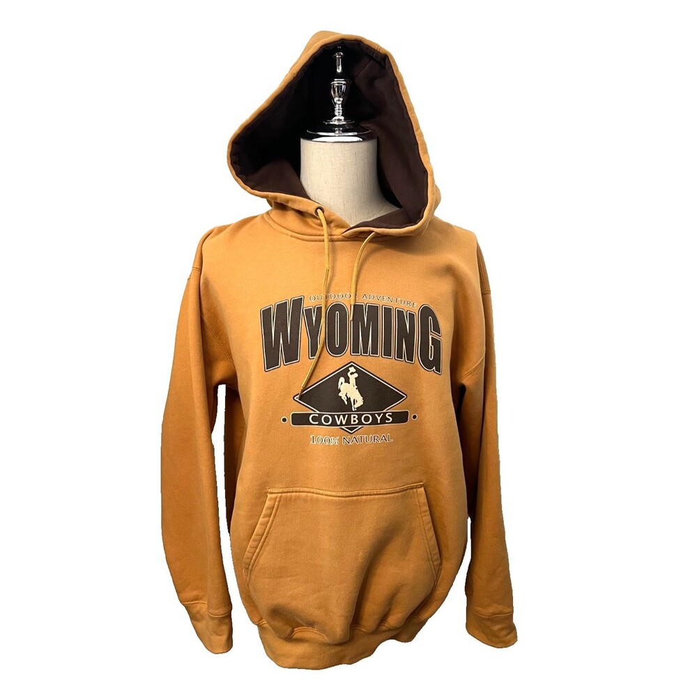 University of Wyoming Cowboys Hoodie Sweatshirt Adult XL Kangaroo 100% Natural